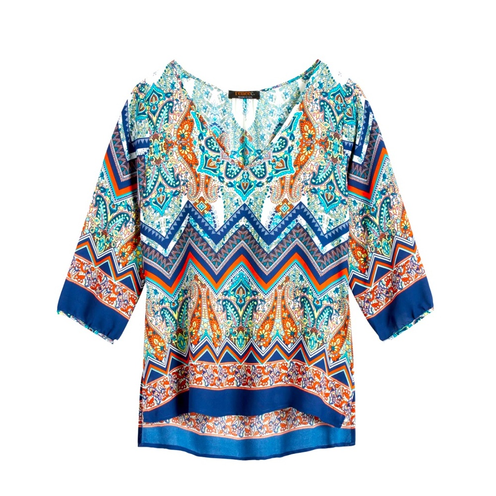 The Renee C Tadeo - Stitch Fix paisley V Neck Blouse